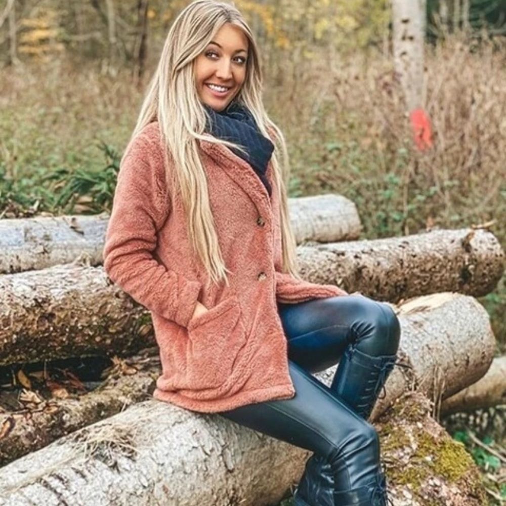 Teddy Coat Double Button With Pockets